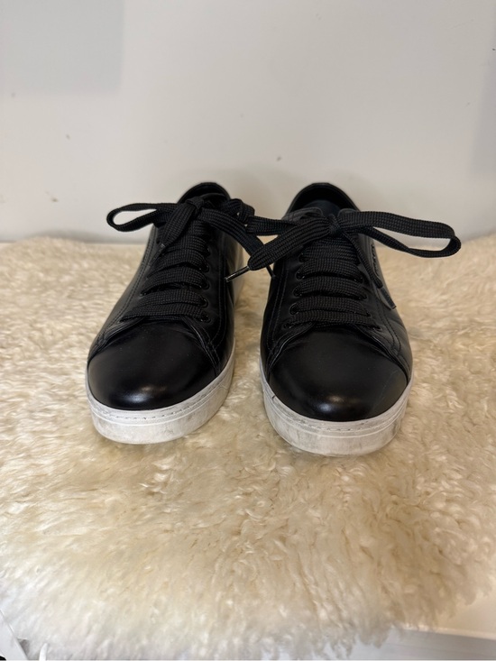 Prada Shoes - Women’s Prada Black Leather Low-Top Sneakers with White Sole size 38.5